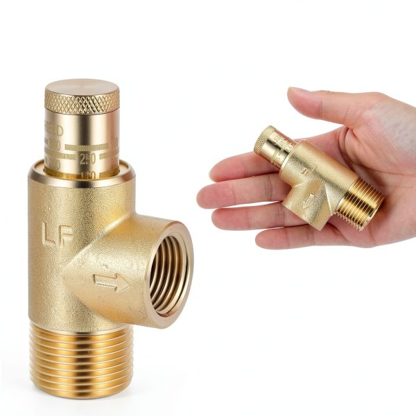 1/2" x 3/4" Poppet Adjustable Relief Valve Pressure Relief Valve with 100-300 Psi for Water Systems-1