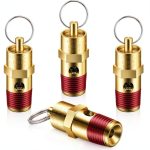 Bonuci 4 Pcs 1/4" Male NPT Safety Valve Air Compressor Pressure Relief Brass Safety Check Valve (150 psi Set Pressure)-0