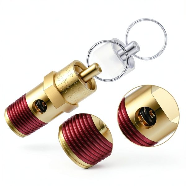 Bonuci 4 Pcs 1/4" Male NPT Safety Valve Air Compressor Pressure Relief Brass Safety Check Valve (150 psi Set Pressure)-3