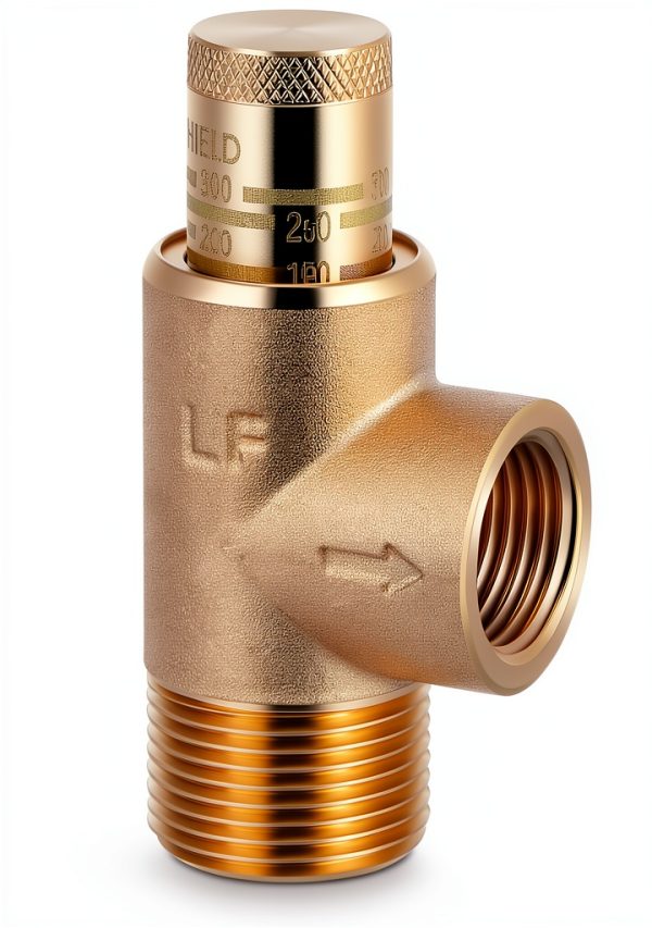 1/2" x 3/4" Poppet Adjustable Relief Valve Pressure Relief Valve with 100-300 Psi for Water Systems-0