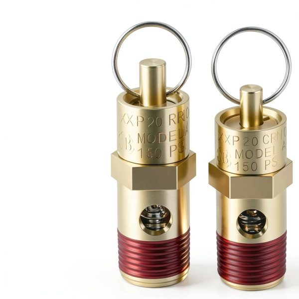 Bonuci 4 Pcs 1/4" Male NPT Safety Valve Air Compressor Pressure Relief Brass Safety Check Valve (150 psi Set Pressure)-4