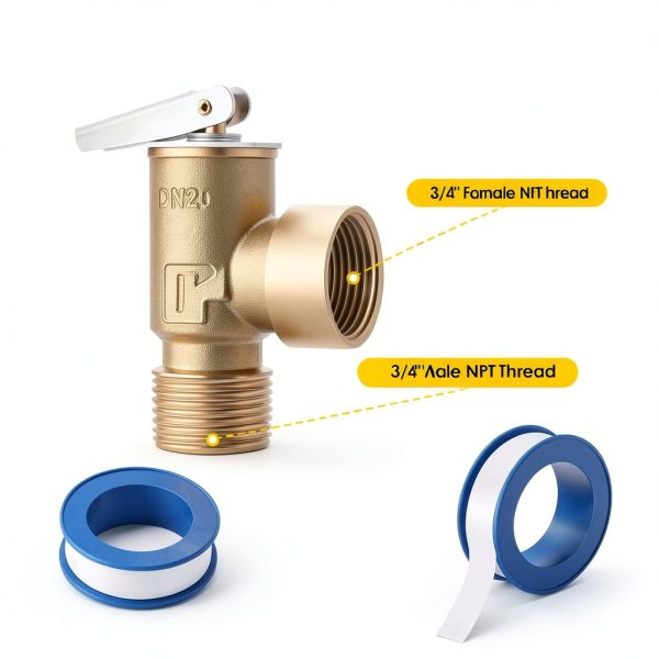 30 PSI Pressure Relief Valve Gulfmew Brass Boiler Valve 3/4 NPT-1